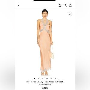 L'Academie Peach and White Maxi Dress
